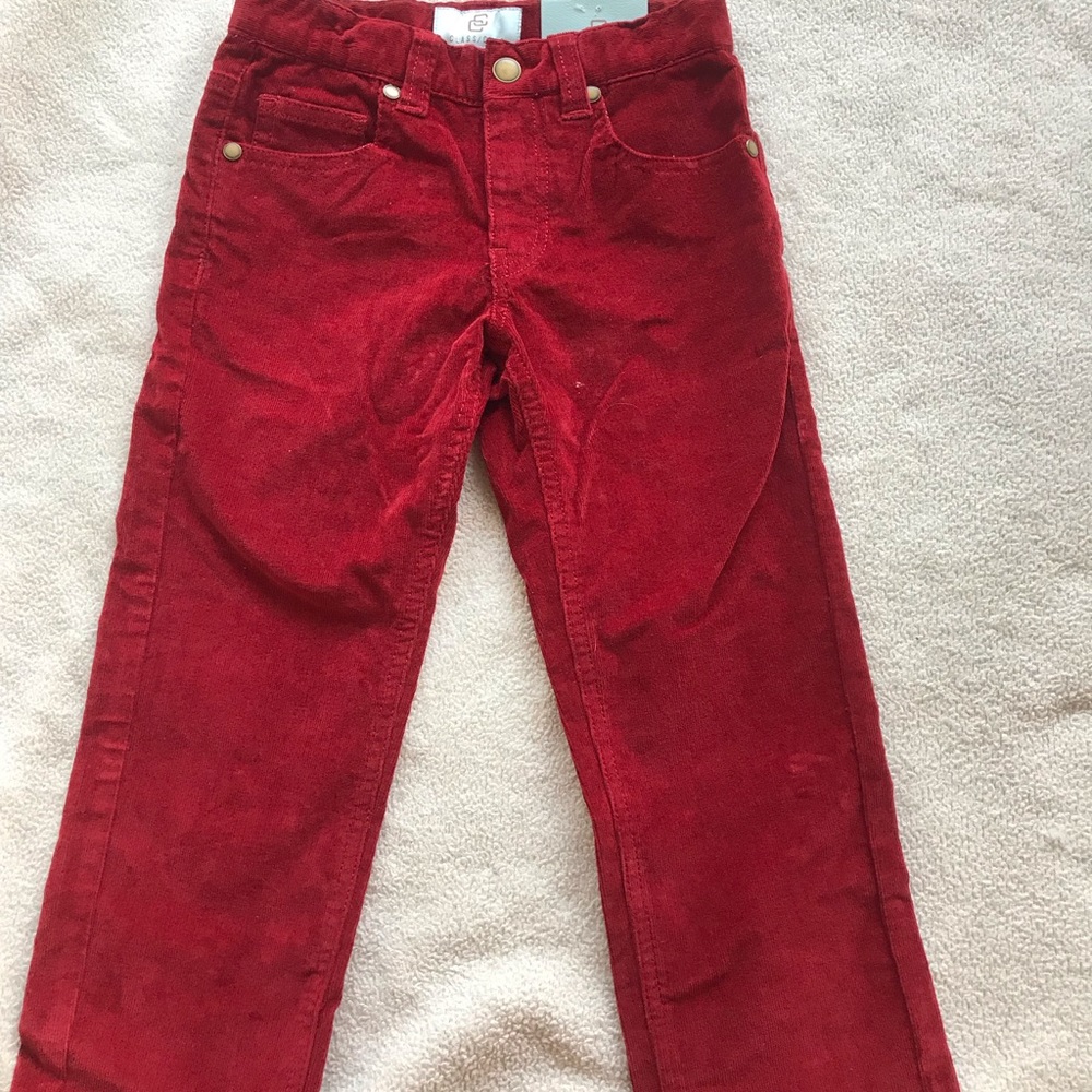 Red corduroy boys pants